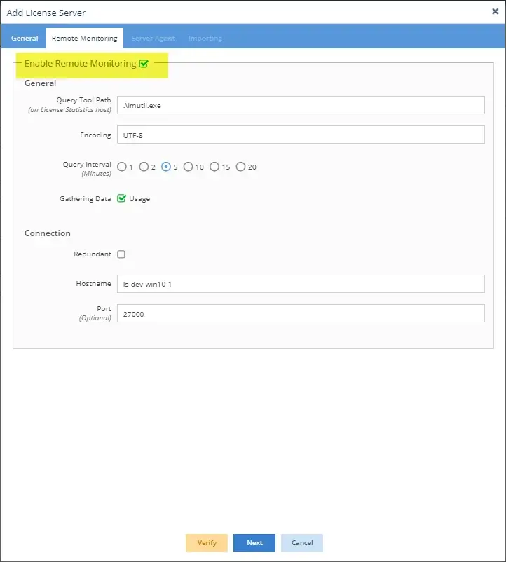 License Statistics - How to set up MATLAB license usage monitoring - Enable remote monitoring