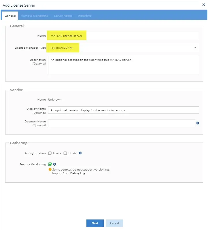 License usage monitoring - Add new license server for Matlab