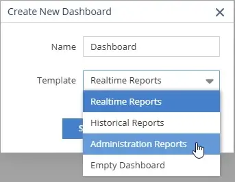 License Statistics 7.4 - Create New Dashboard